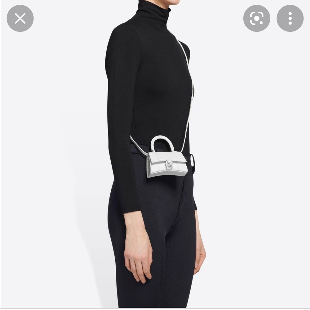 Balenciaga white muni hourglass purse